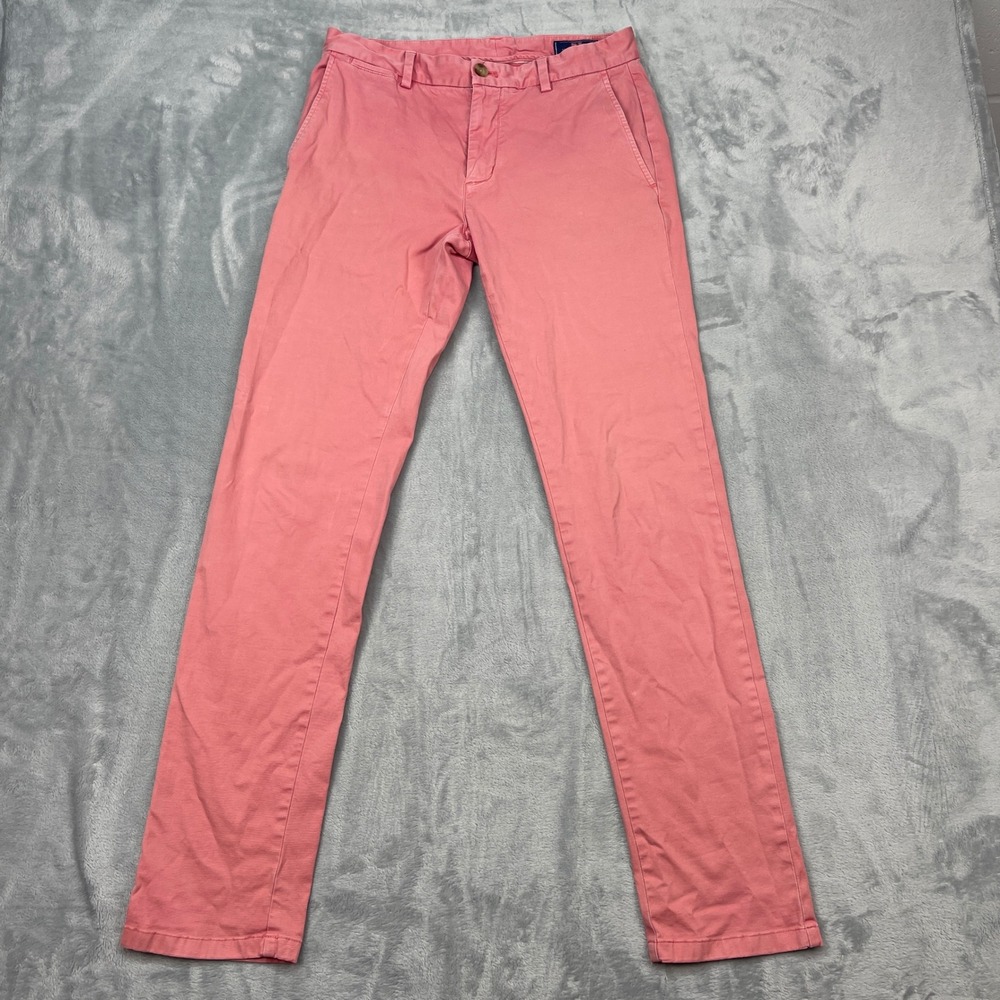 Vineyard Vines Pants Men's 30x34 Coral Pink Breaker Chinos‎ Stretch Cotton Blend